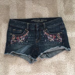 American Eagle Outfitters Flower Jean Shorts